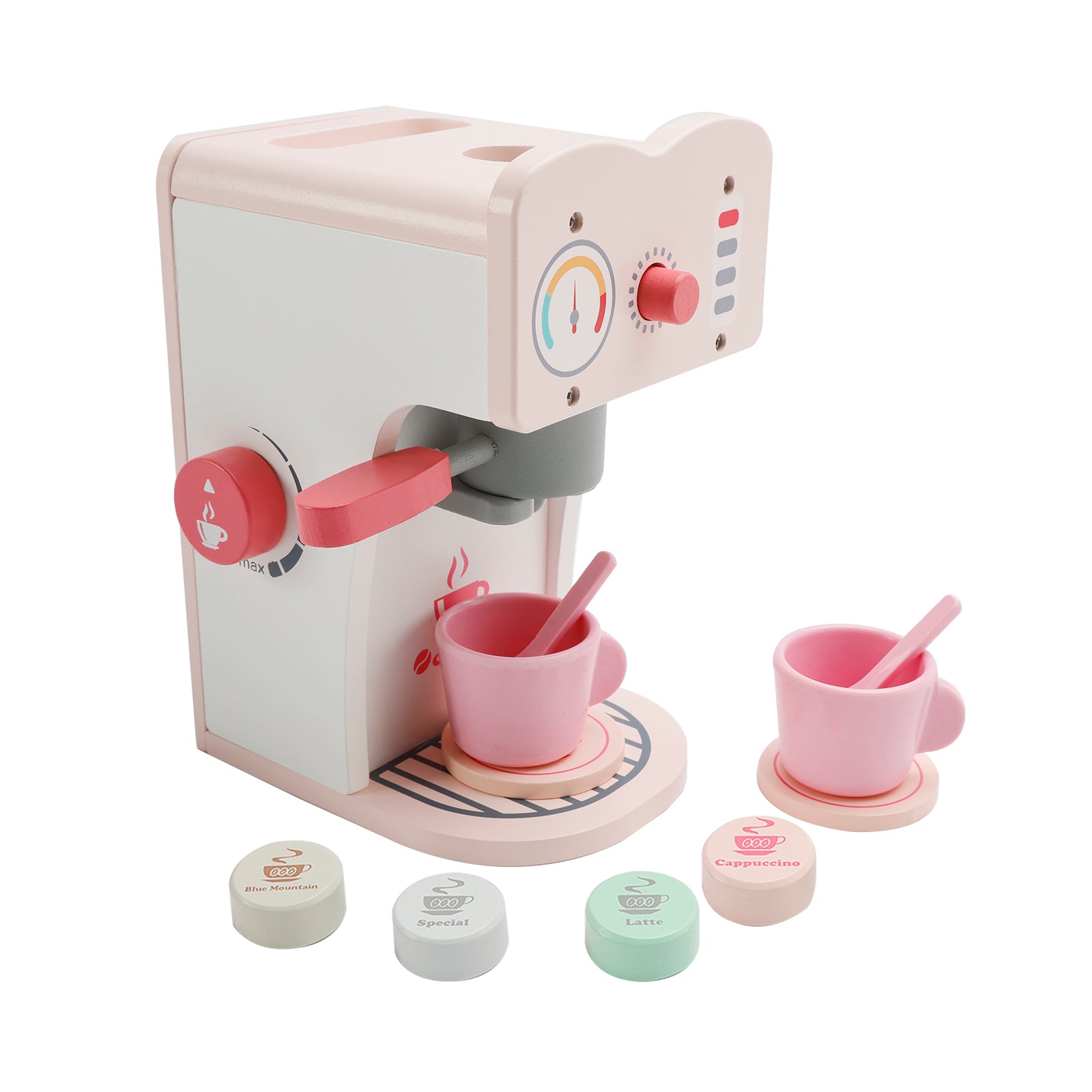 Simulation Pink Coffee Machine Play Kitchen Dishes Set Pretend Toy Kid Gift