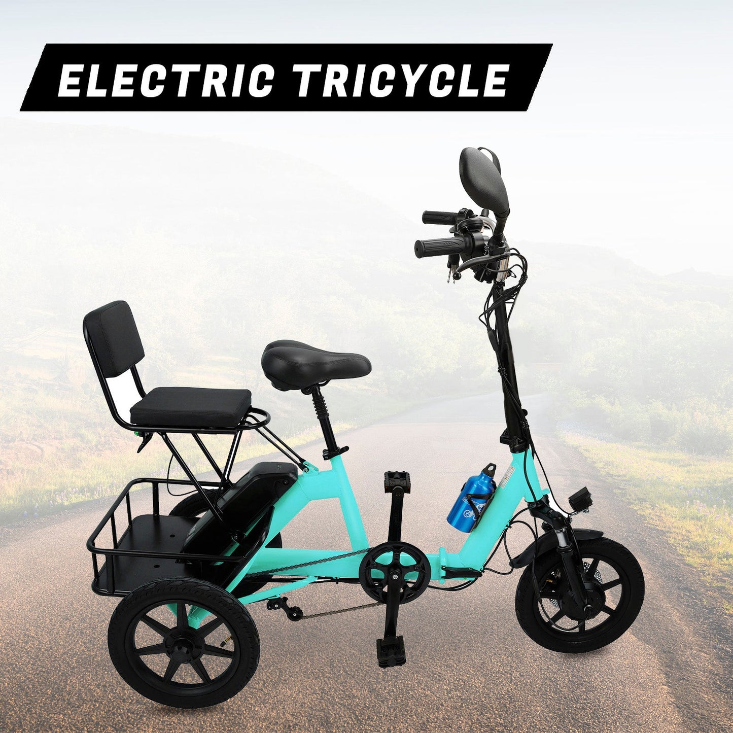 Cyan 350W Electric Trike with Foldable Design & 3 Speeds (Copy)