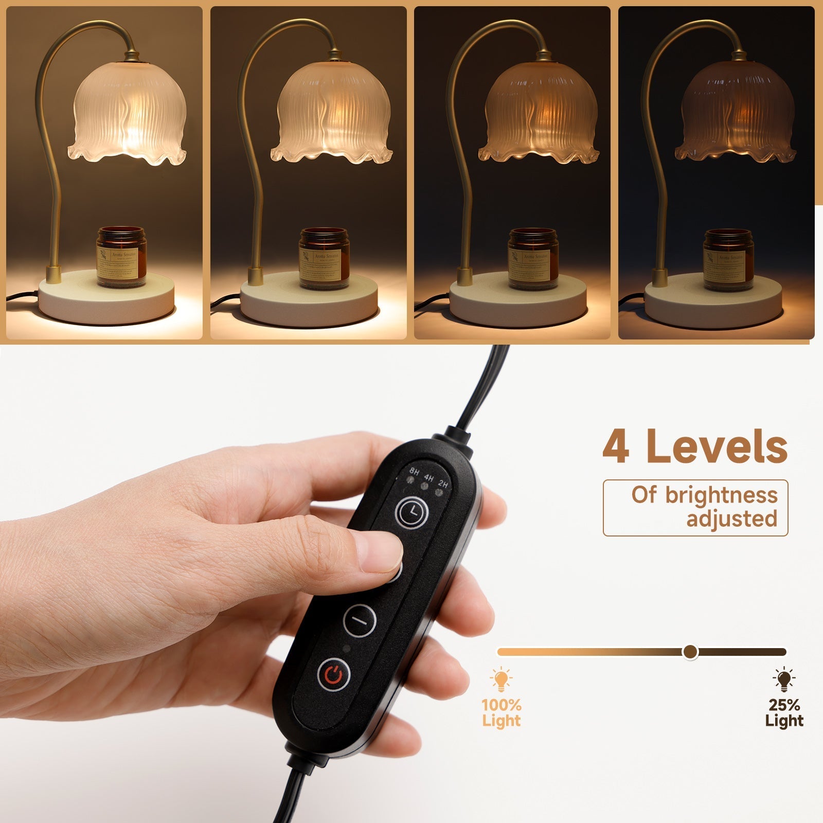 Dimmable Candle Warmer Lamp - With Timer