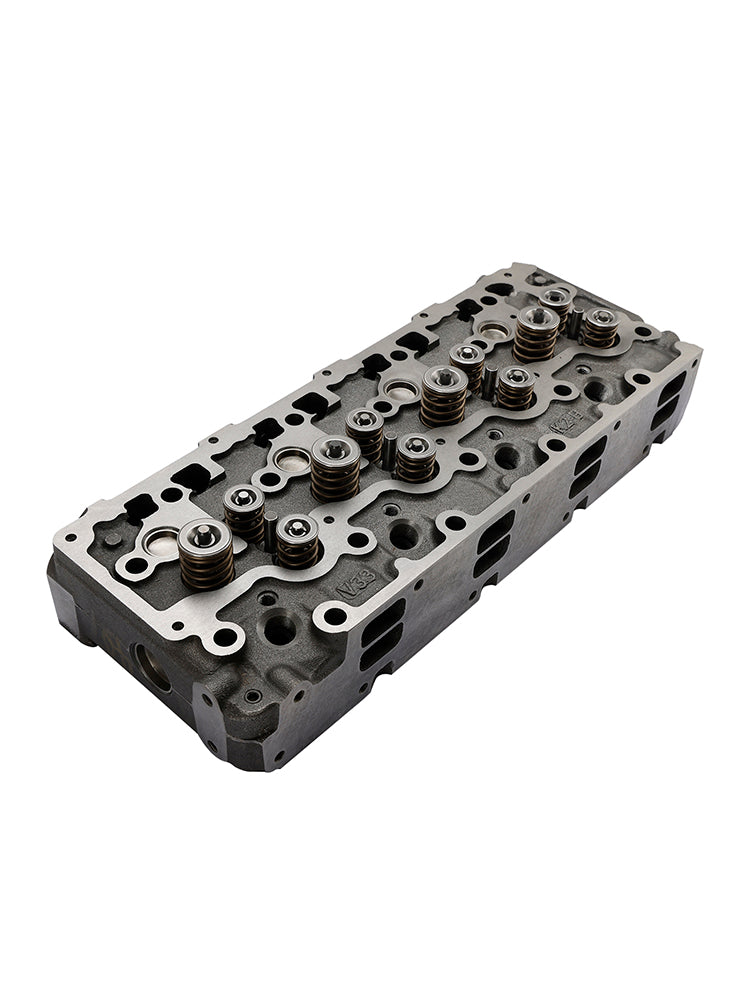 Complete Cylinder Head for Kubota V3300 Engine, Fits Bobcat S650 & Kubota SVL75, with 12 Valves Pre-Installed