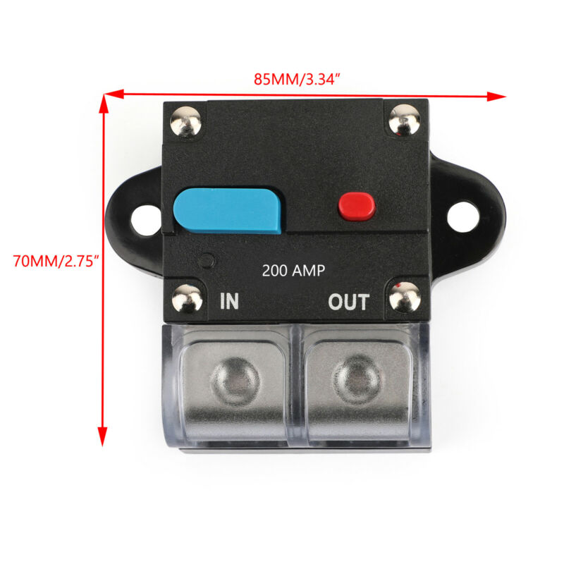 Insurance Circuit Reset Breaker Audio Block 200A Protection Car Marine Fuse