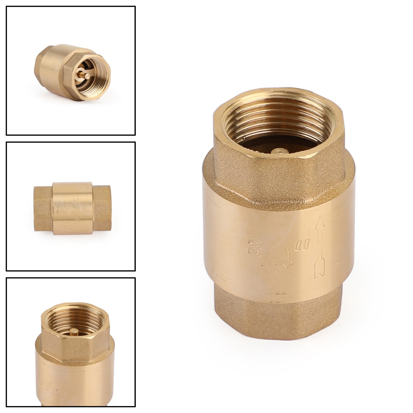 DN20 3/4" NPT In-Line Check Valve Brass Spring Loaded Inline 200PSI