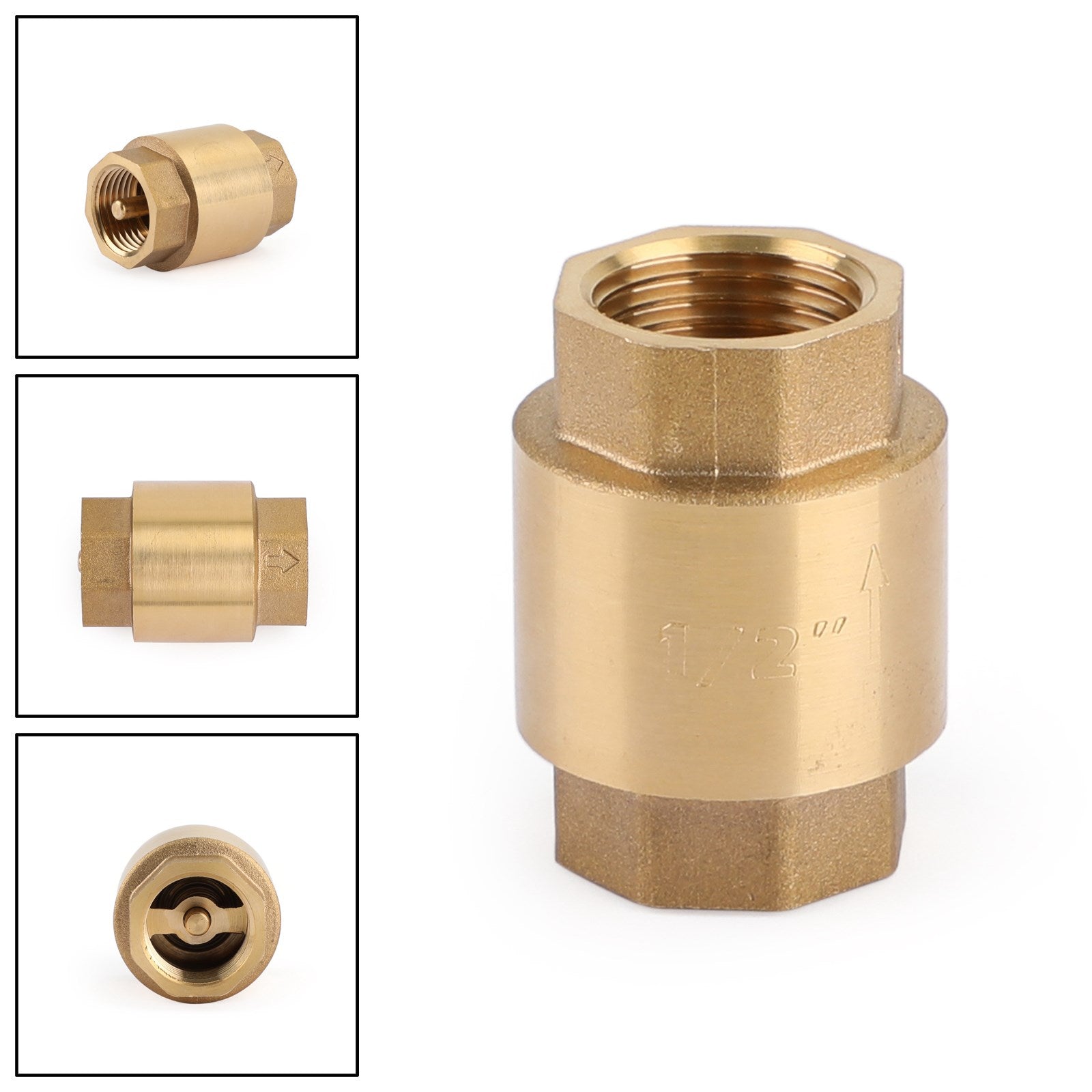 DN15 1/2" NPT In-Line Check Valve Brass Spring Loaded Inline 200PSI