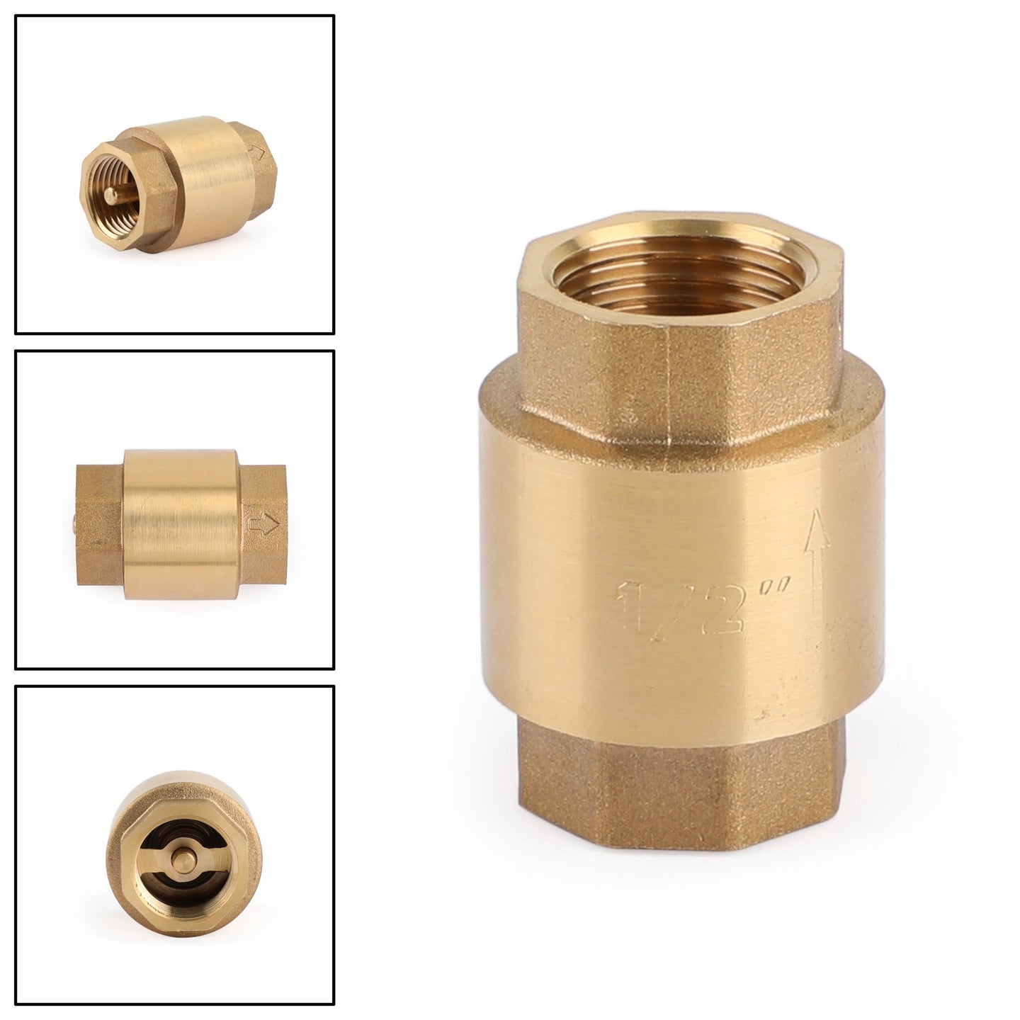 DN15 1/2" NPT In-Line Check Valve Brass Spring Loaded Inline 200PSI
