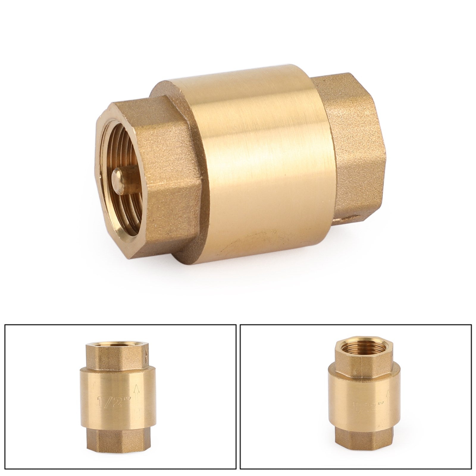 DN15 1/2" NPT In-Line Check Valve Brass Spring Loaded Inline 200PSI