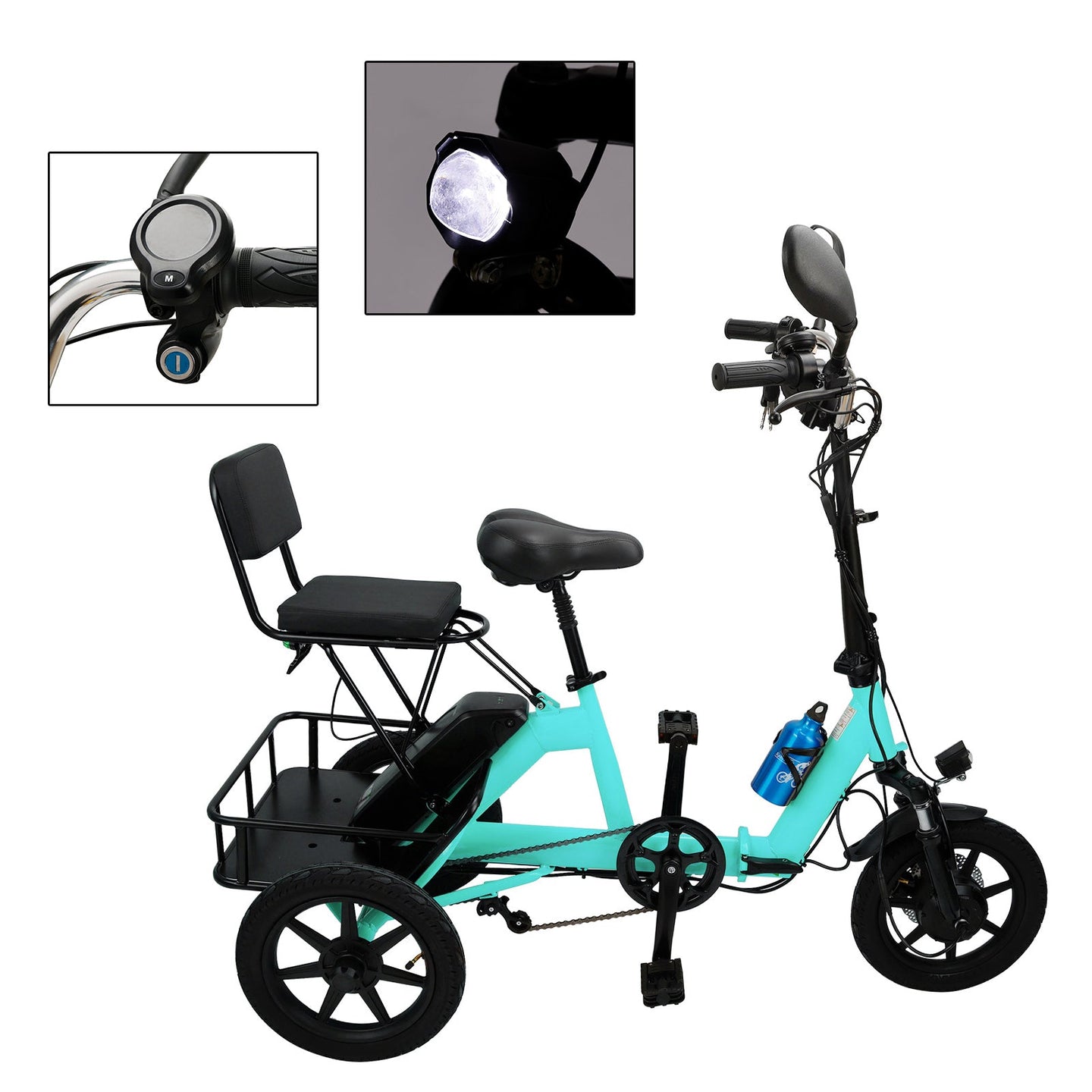 Cyan 350W Electric Trike with Foldable Design & 3 Speeds (Copy)