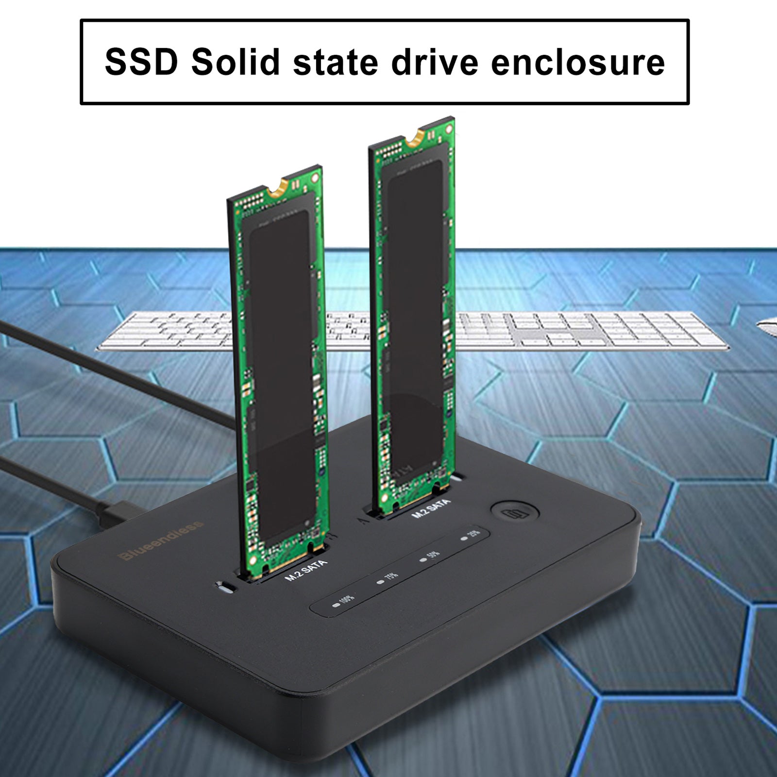 SATA Docking Station Duplicator SSD M.2 SATA+SATA Solid State Drive Enclosure