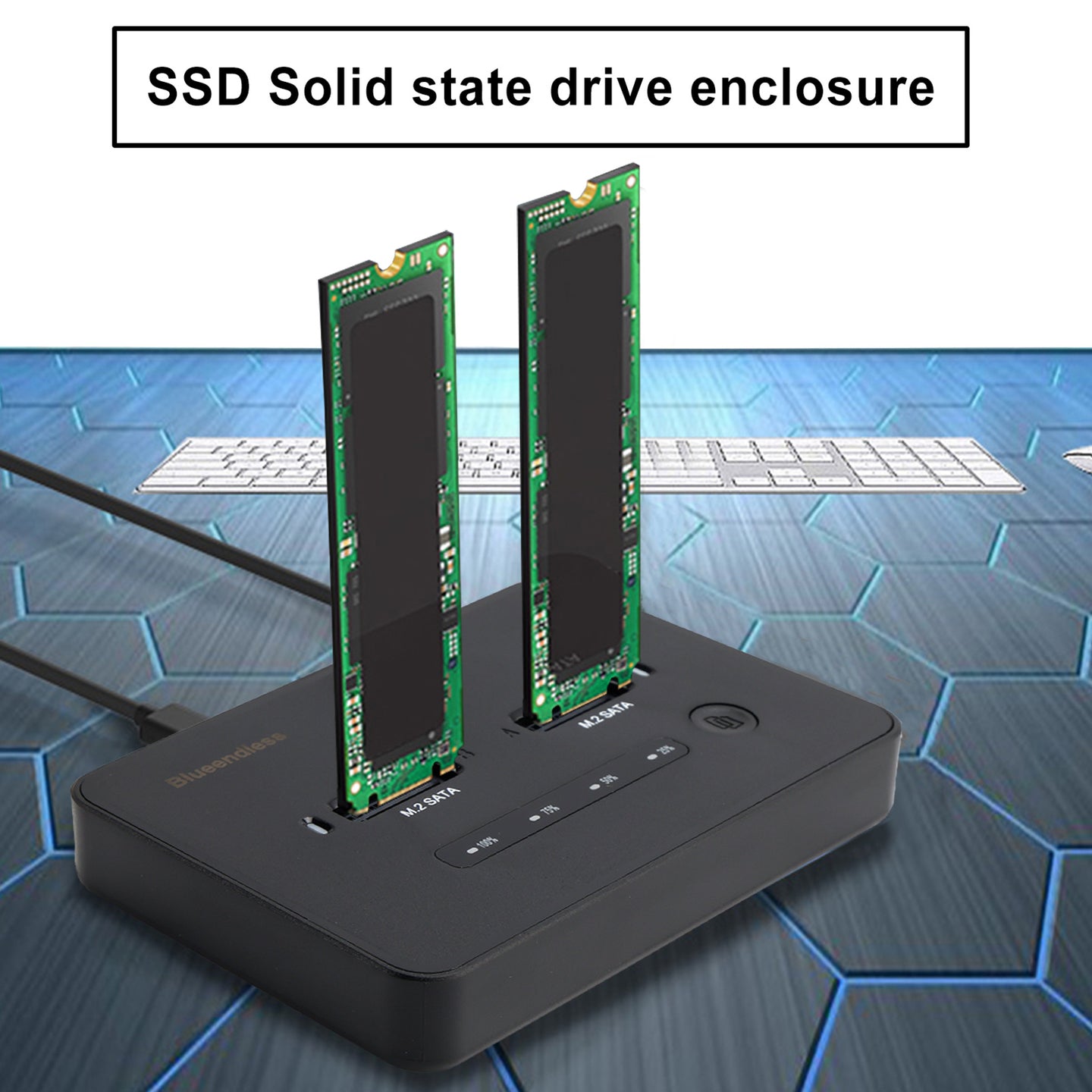 SATA Docking Station Duplicator SSD M.2 SATA+SATA Solid State Drive Enclosure
