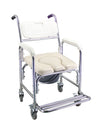 Rolling Shower Commode Chair for Disabled a?? Folding Toilet Wheelchair with Armrest