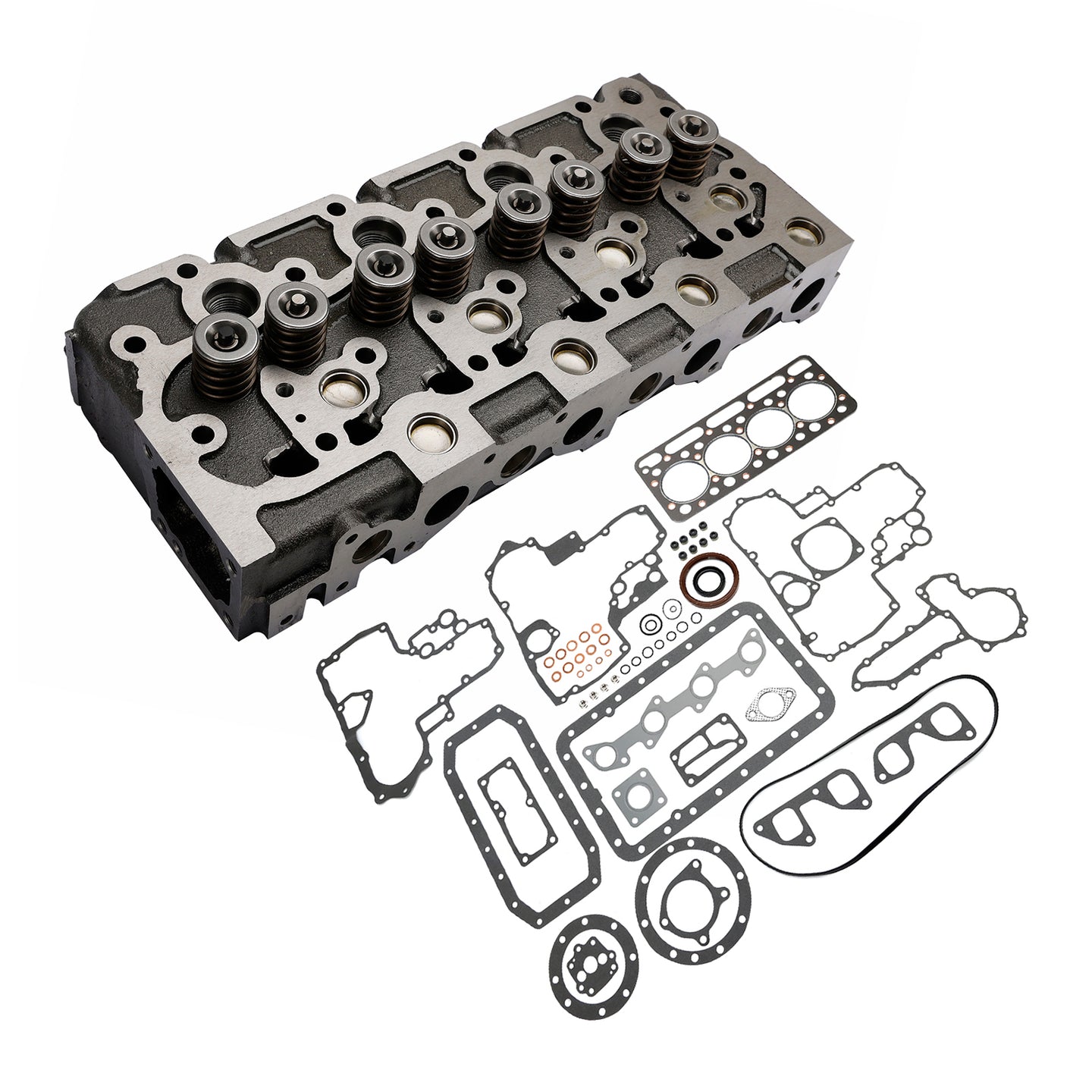 Complete Cylinder Head & Gasket Kit for Kubota V1902 Engine, Fits Bobcat 231, New Holland L555, L553 & More