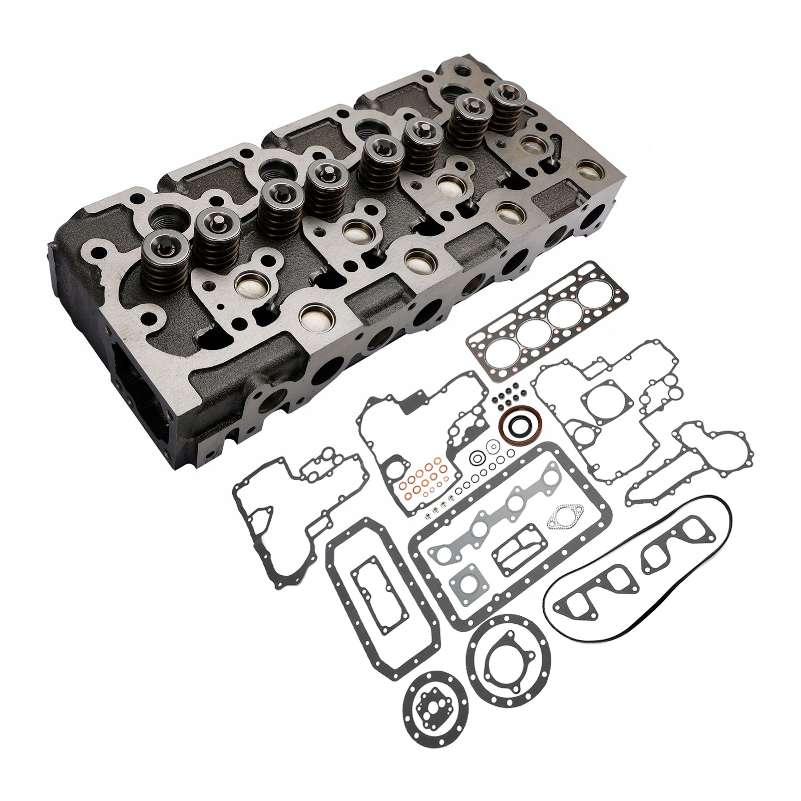 Complete Engine Cylinder Head with Valve Spring & Gasket Kit for Kubota V1902 Engine