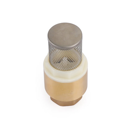 3/4" NPT Inline Check Foot Valve Brass Spring Loaded With Filter 200 PSI