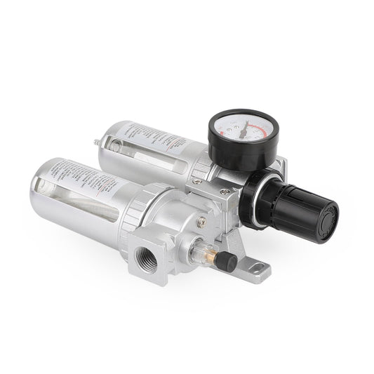 1/2" Compressed Air Filter Regulator & Water Separator with Gauge, 40 Micron, 145 PSI for Air Compressor Lines