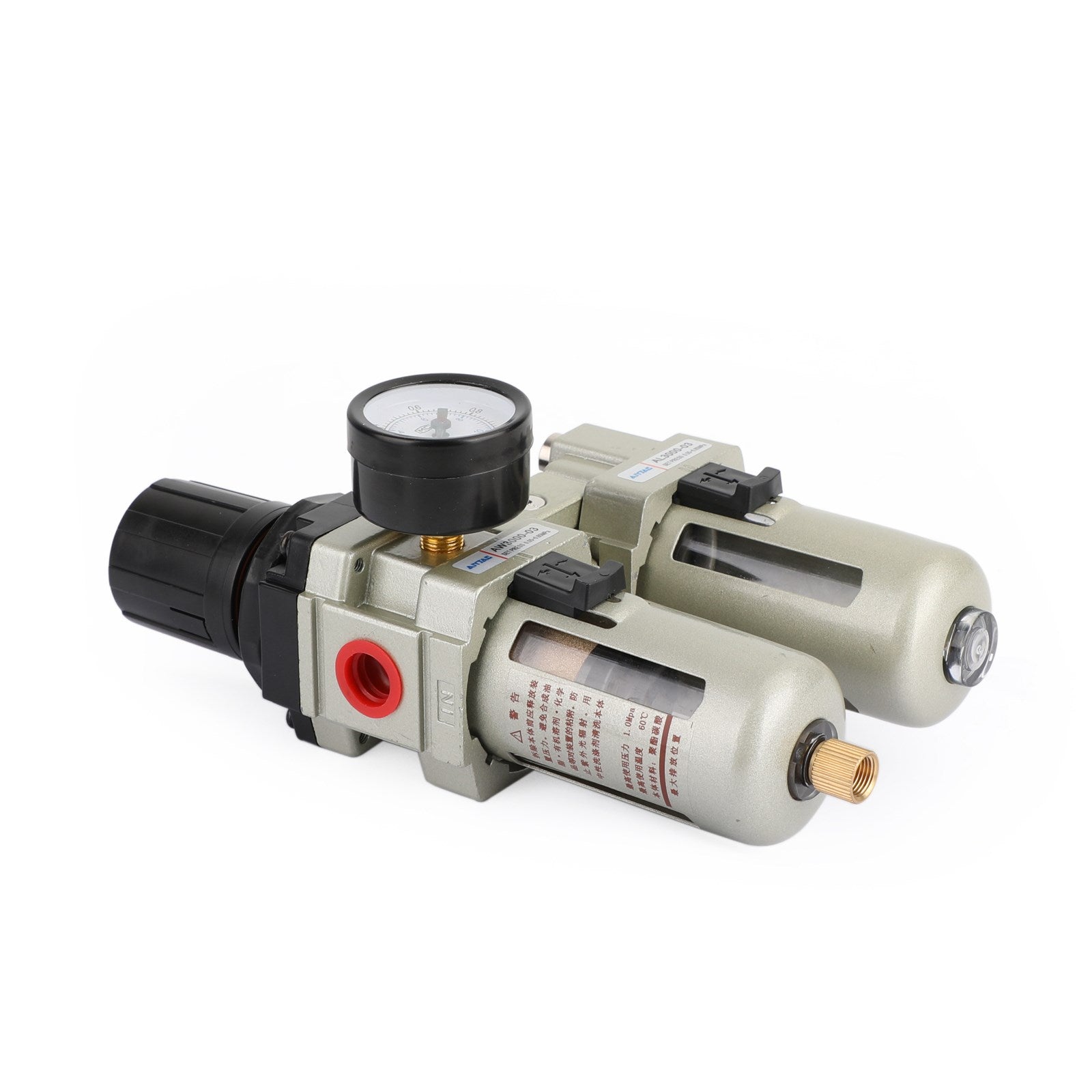 3/8Air Compressor Filter Oil Water Separator Trap Tools w/ Regulator Gauge