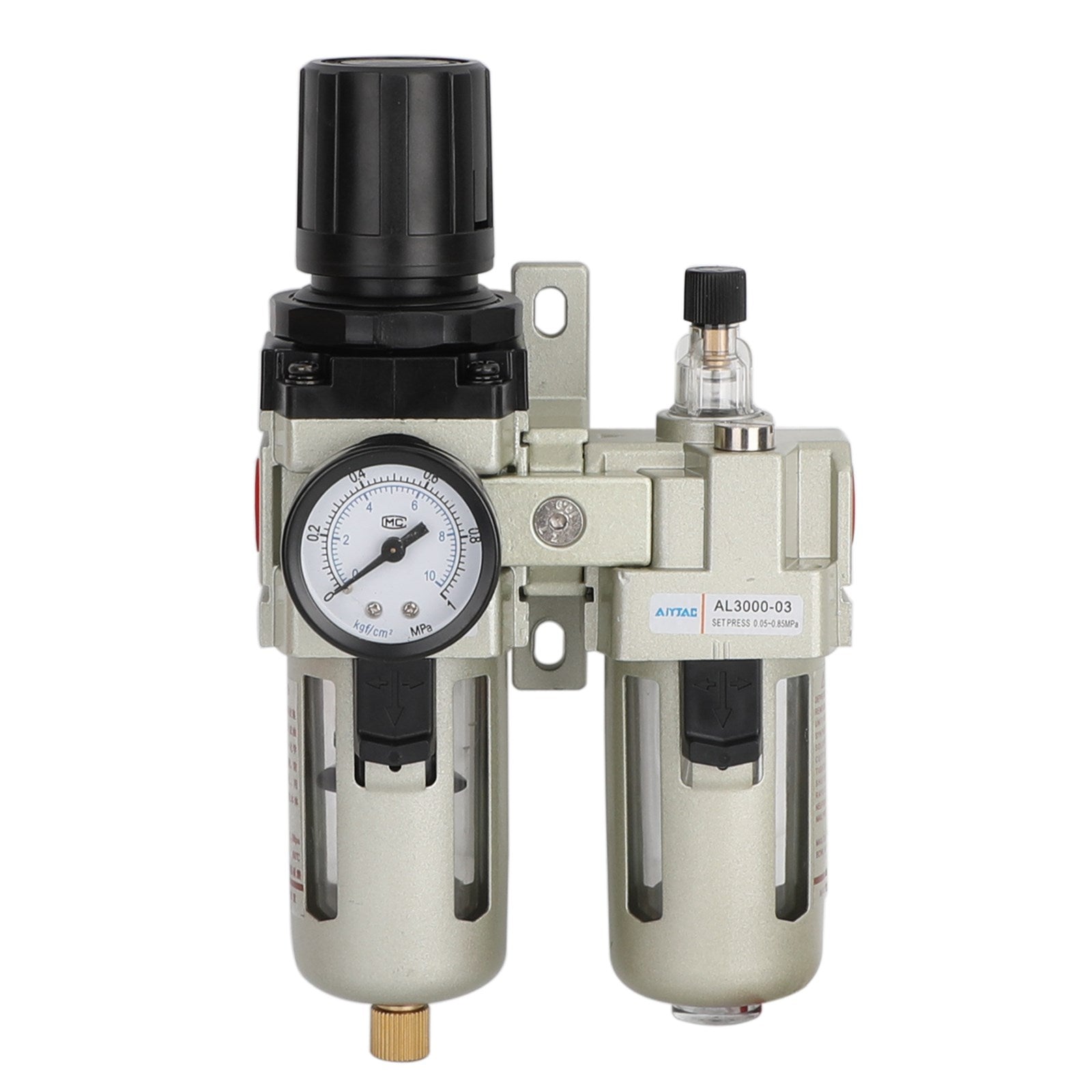3/8Air Compressor Filter Oil Water Separator Trap Tools w/ Regulator Gauge