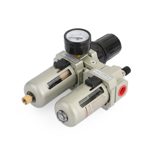 3/8Air Compressor Filter Oil Water Separator Trap Tools w/ Regulator Gauge