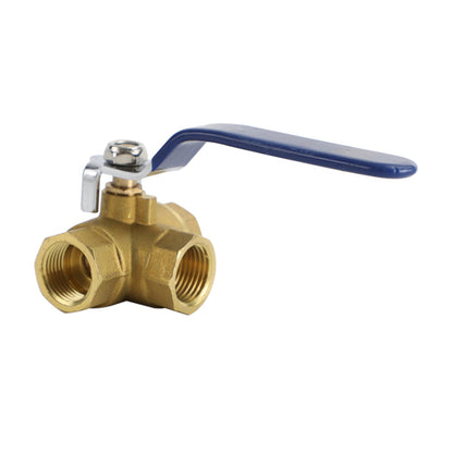 3-Way Ball Valve Female T Port Lever Handle Made Of Forged Brass