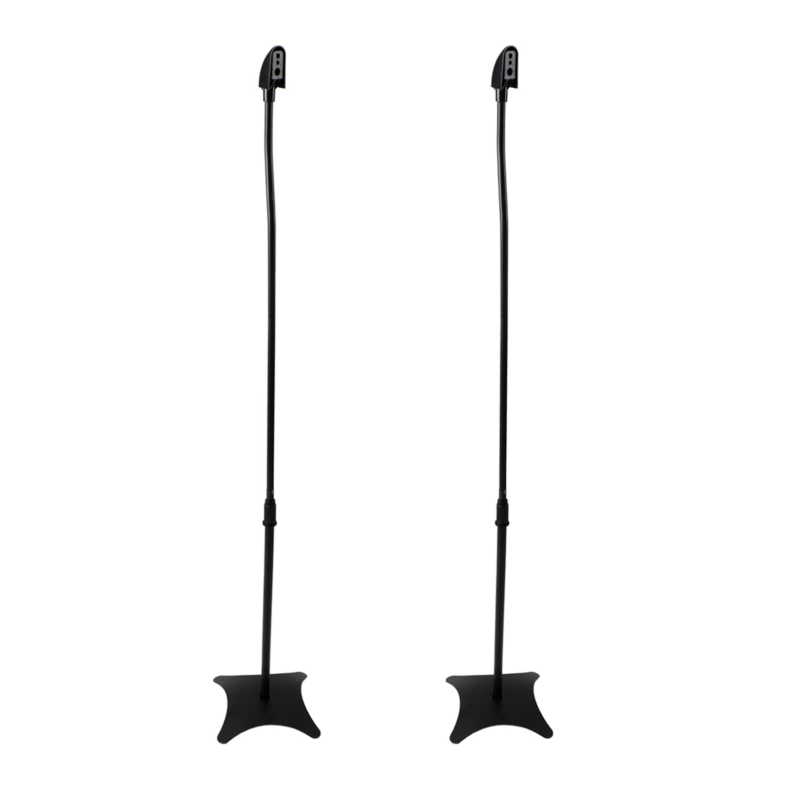 Pair of Adjustable Height Surround Sound Speaker Stands for Satellite & Bookshelf Speakers, Fits Bose, with Cable Management