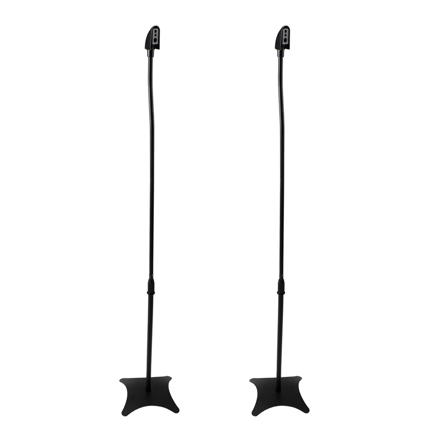 Pair of Adjustable Height Surround Sound Speaker Stands for Satellite & Bookshelf Speakers, Fits Bose, with Cable Management