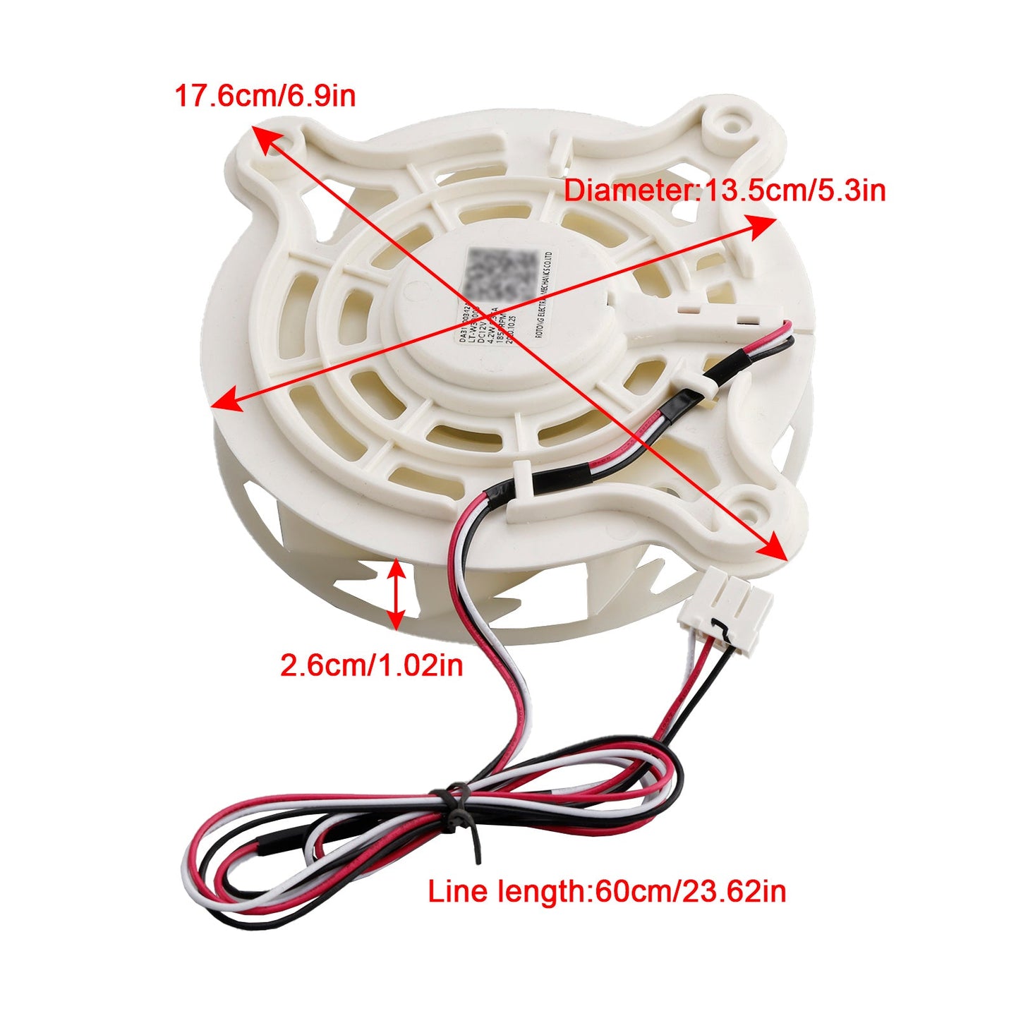 DA31-00342A Refrigerator Motor Fan for Samsung Freezer Evaporator RS27T5200SG