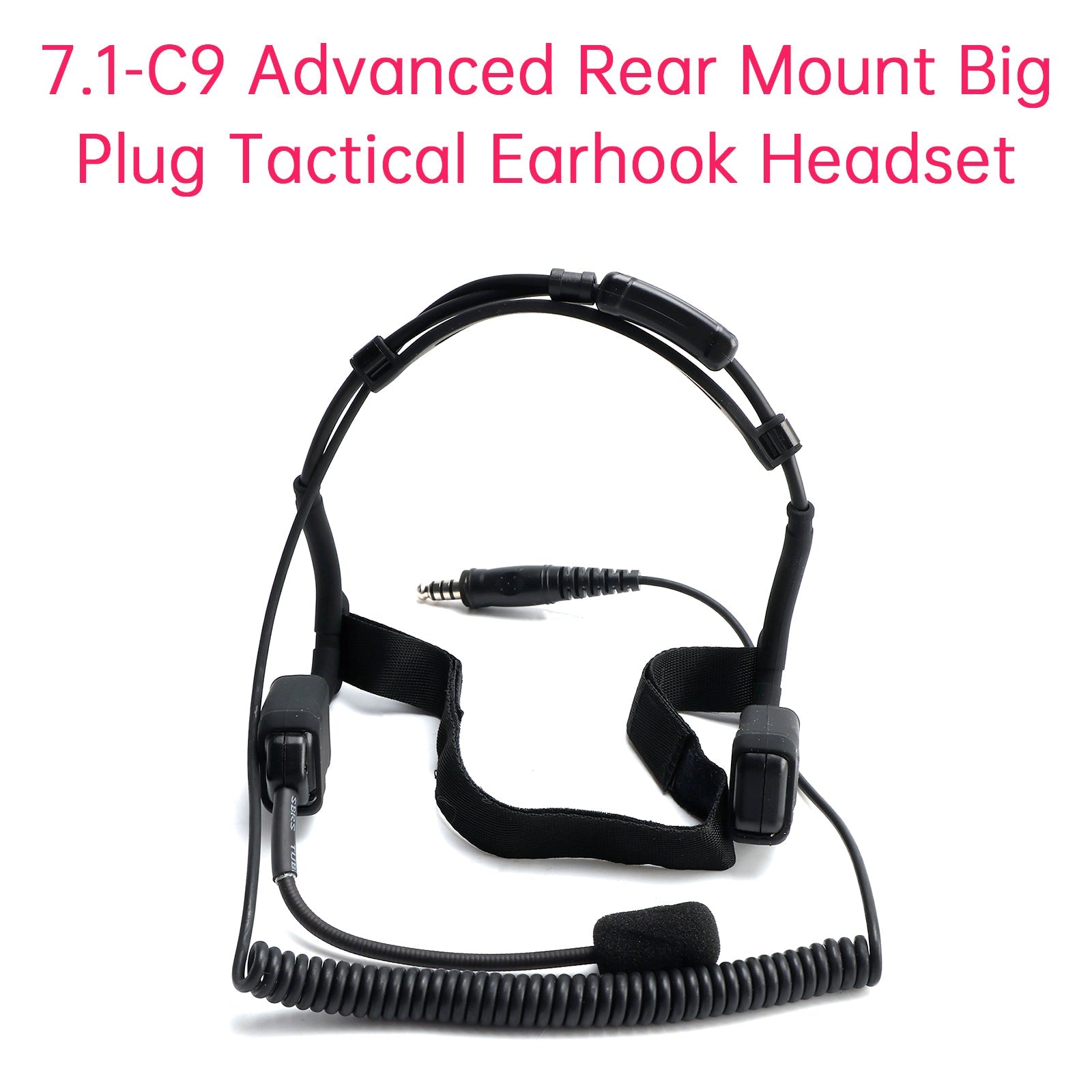 7.1-C9 Advanced Rear Mount Big Plug Tactical Earhook Bone Headphones Headset