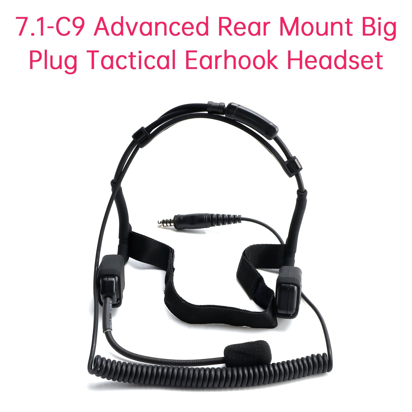 7.1-C9 Advanced Rear Mount Big Plug Tactical Earhook Bone Headphones Headset
