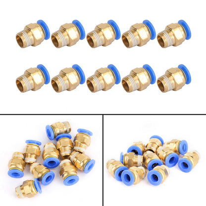 Male Straight Push In To Connect Air Fitting Tube OD 4/6mm x NPT 1/4 1/8", 6mm / 1/8"