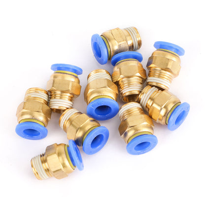 Male Straight Push In To Connect Air Fitting Tube OD 4/6mm x NPT 1/4 1/8", 6mm / 1/8"