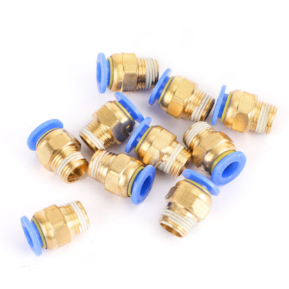 Male Straight Push In To Connect Air Fitting Tube OD 4/6mm x NPT 1/4 1/8", 6mm / 1/8"