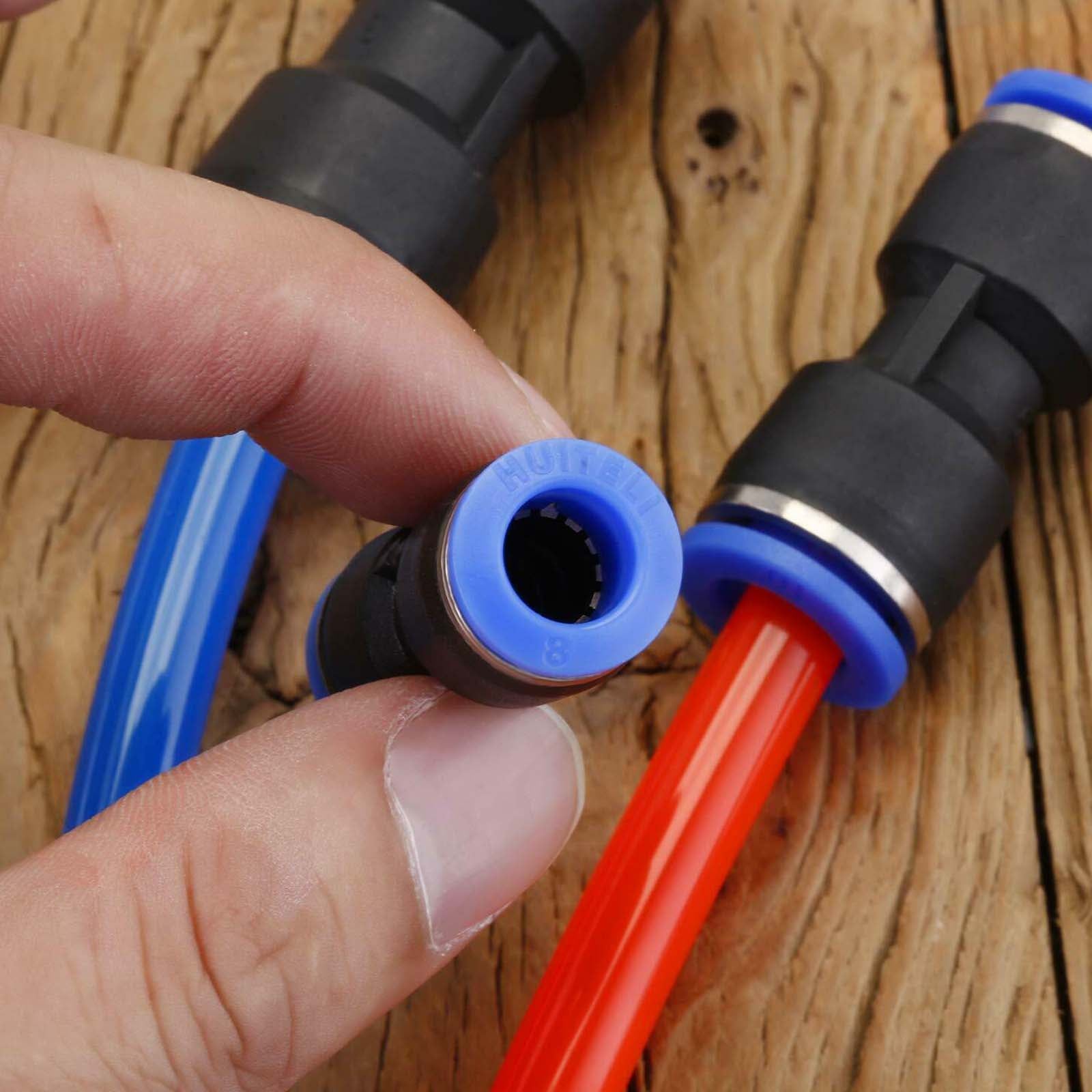 20Pcs Air Pneumatic 1/4" to 1/4" Straight Push in Connectors Quick