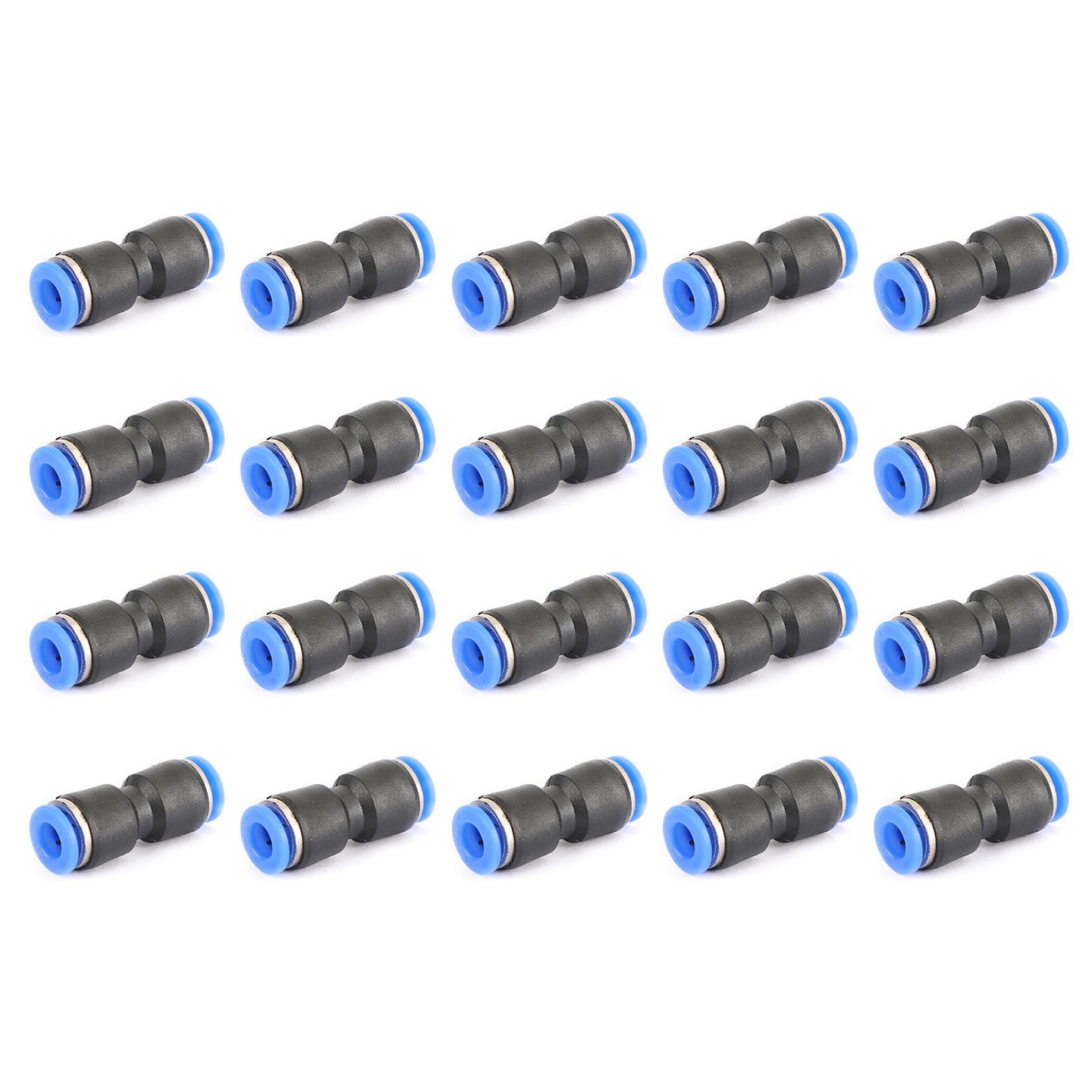 20Pcs Air Pneumatic 1/4" to 1/4" Straight Push in Connectors Quick