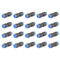 20Pcs Air Pneumatic 1/4" to 1/4" Straight Push in Connectors Quick