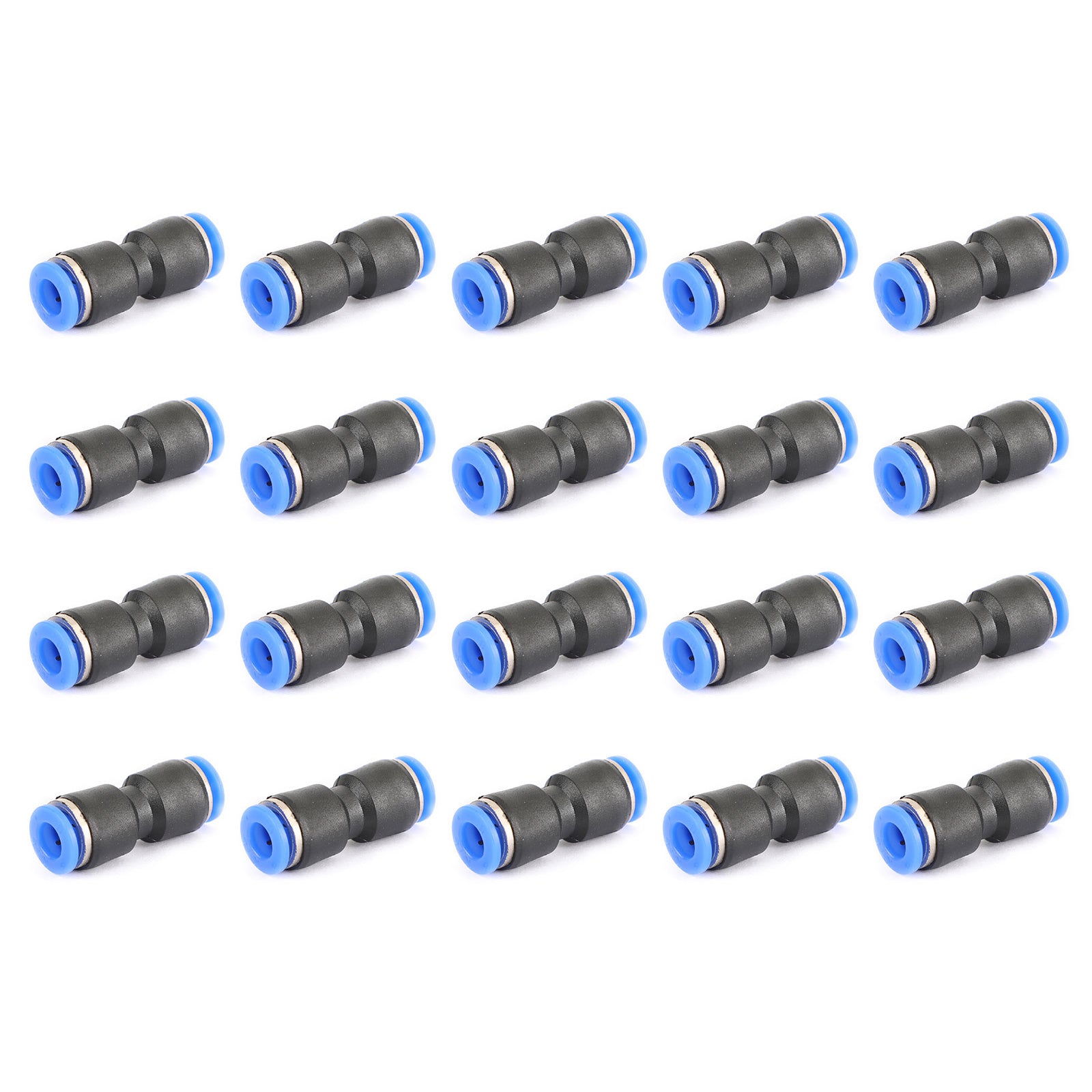 20Pcs Air Pneumatic 1/4" to 1/4" Straight Push in Connectors Quick