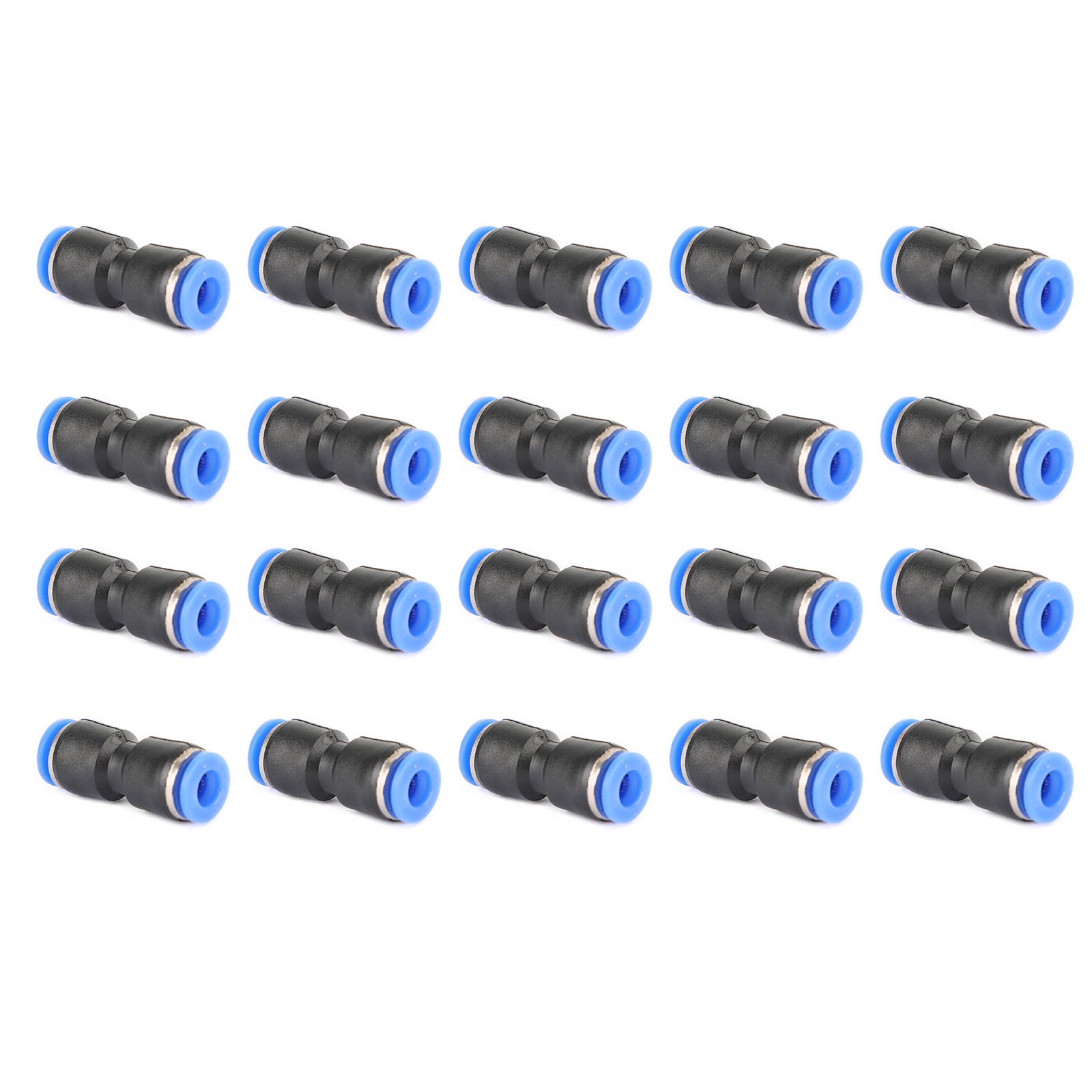 20Pcs Air Pneumatic 1/4" to 1/4" Straight Push in Connectors Quick
