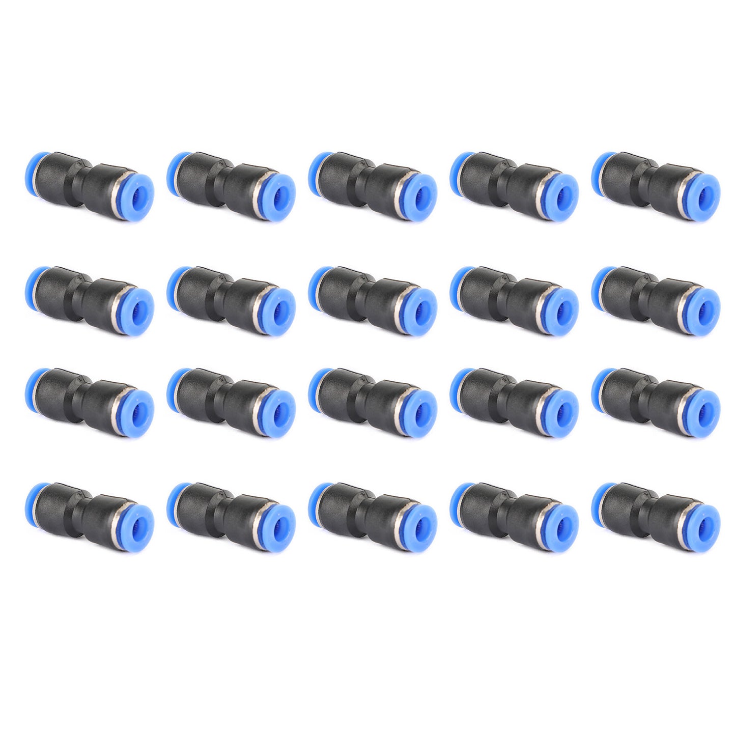 20Pcs Air Pneumatic 1/4" to 1/4" Straight Push in Connectors Quick