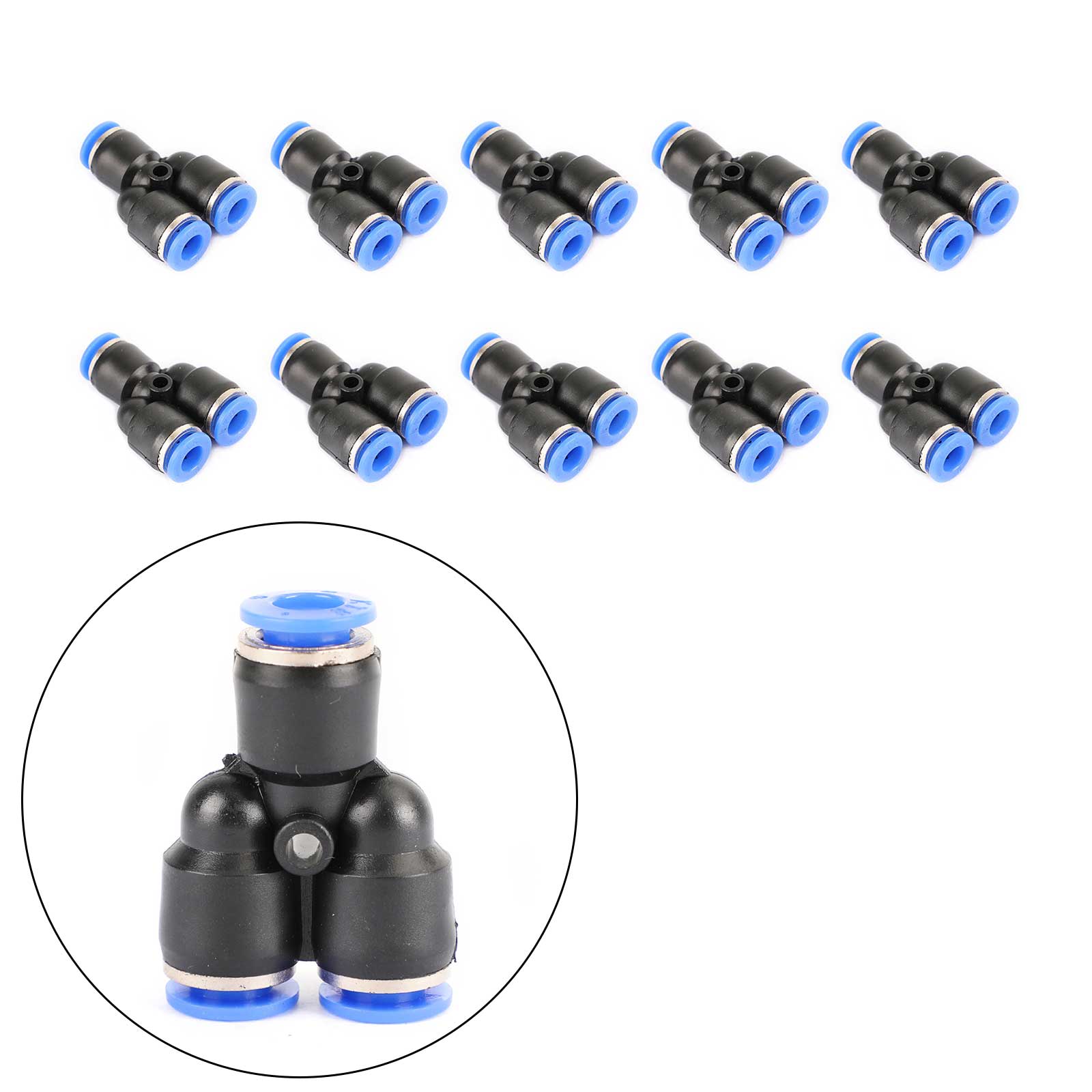 4PCS Pneumatic Air Quick Push to Connect Fitting 6mm OD "Y" Split Tube