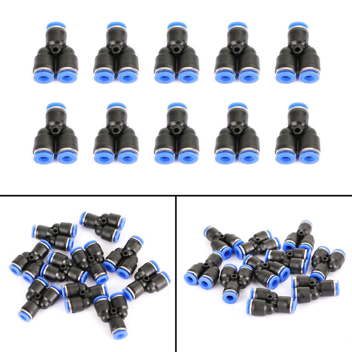 4PCS Pneumatic Air Quick Push to Connect Fitting 6mm OD "Y" Split Tube