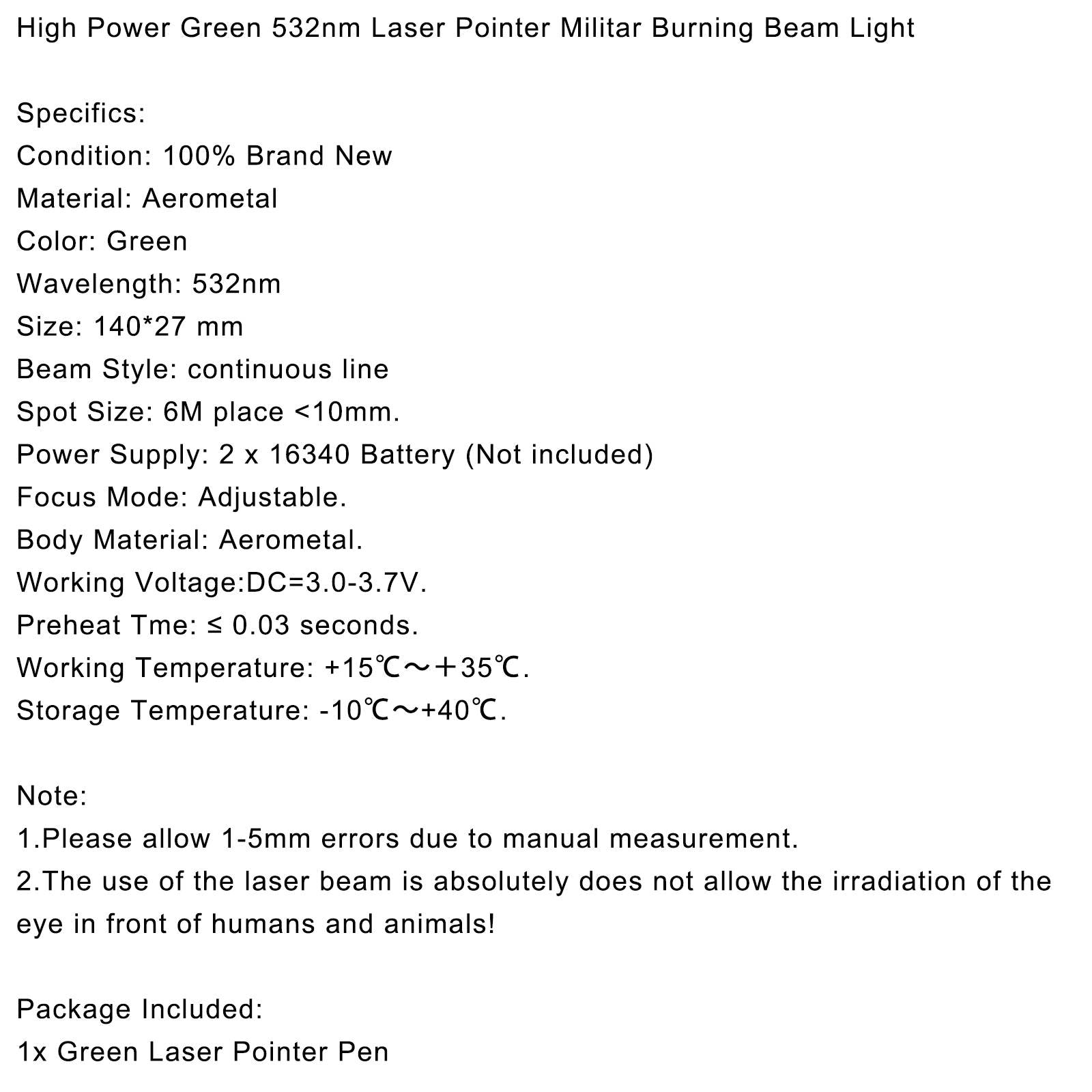 20 Miles High Power Green 1MW 532nm Laser Pointer Militar Burning Beam Light (Copy)
