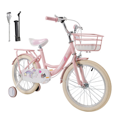 16"/18" Child Bicycle Girls Bike with auxiliary wheels & Rack & Basket