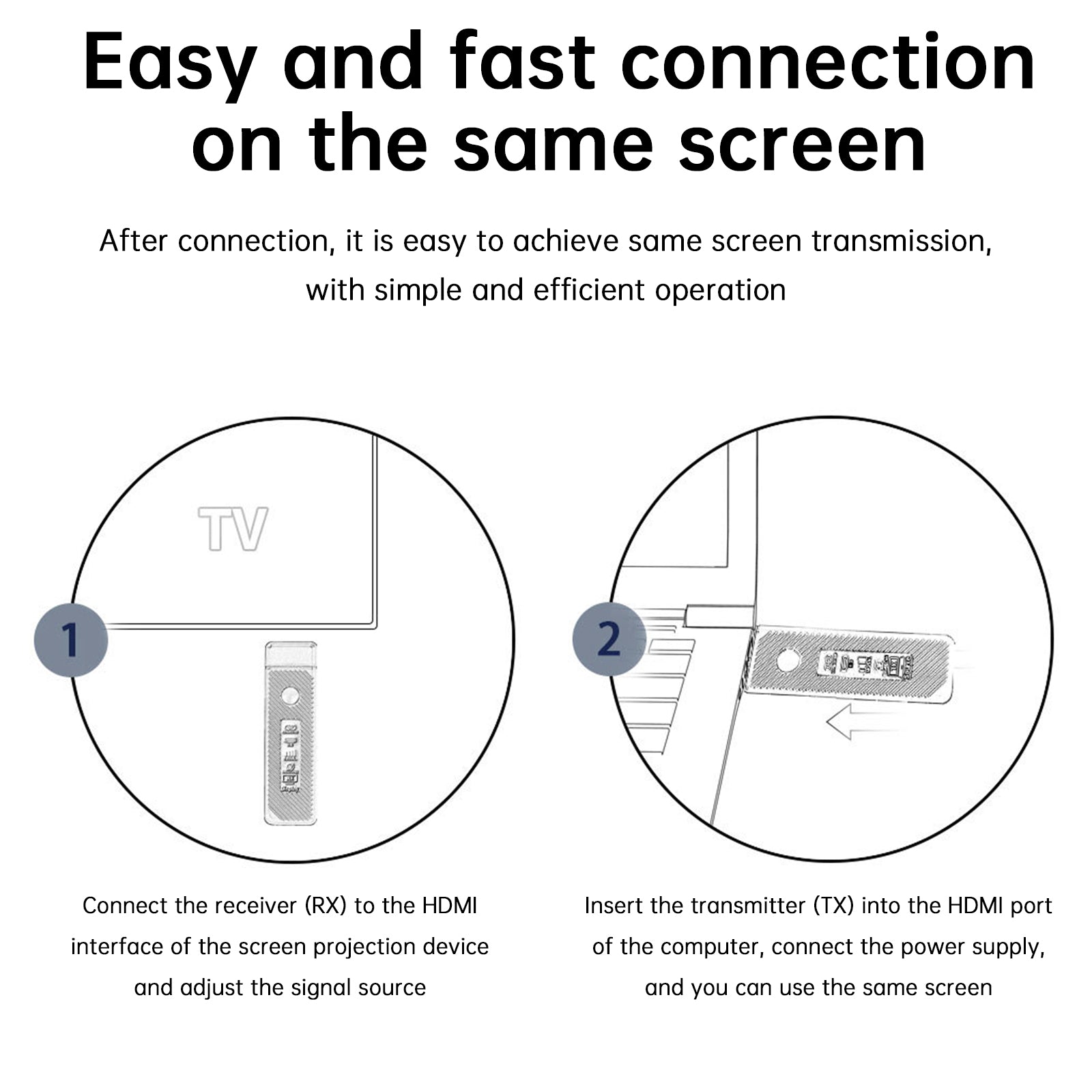 HDMI Wireless Screen Projector HD Video Transmitter Receiver Same Screen Device