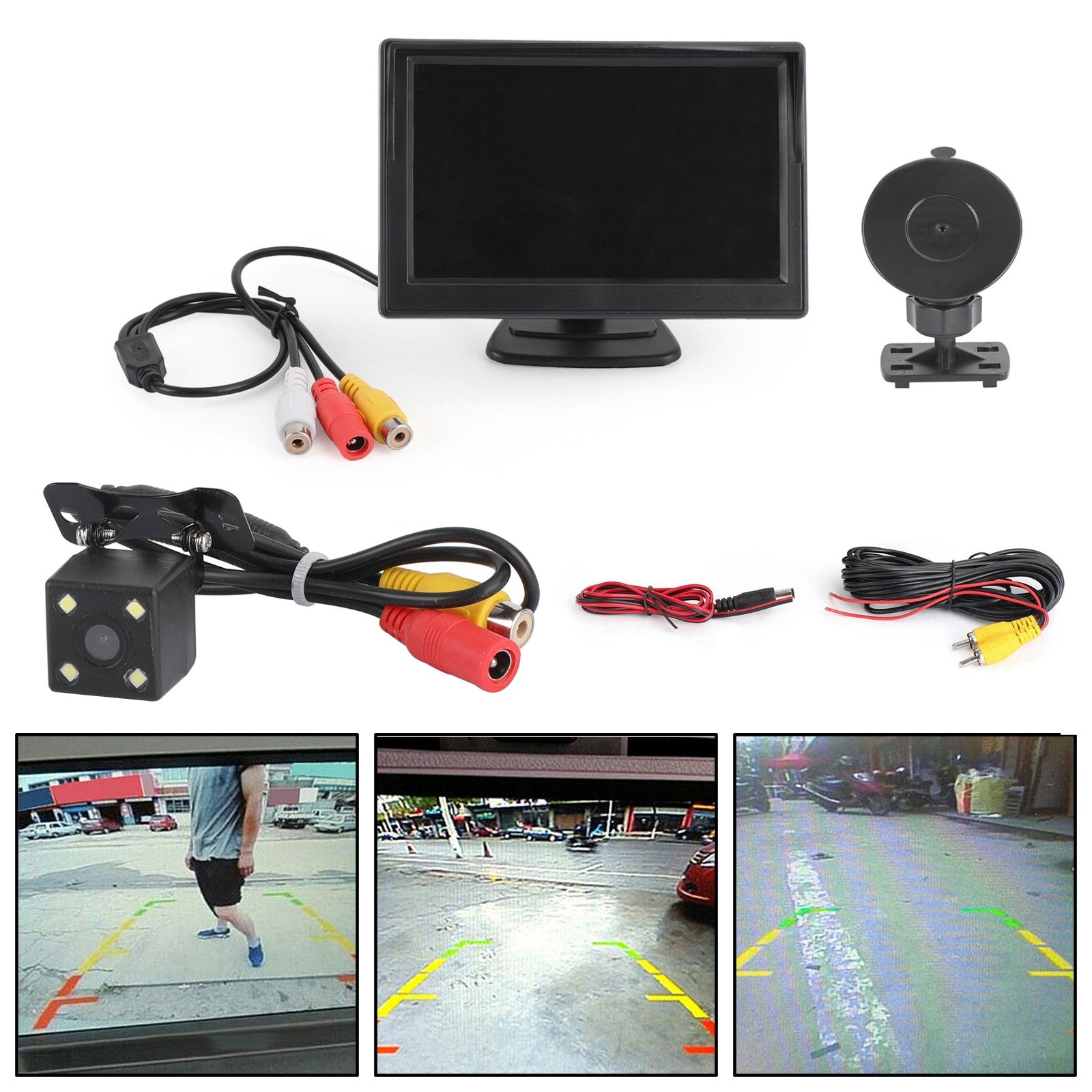 5 inches 2 In 1 TFT LCD Car Monitor + Universal Car Rear View 4LED Camera Kit