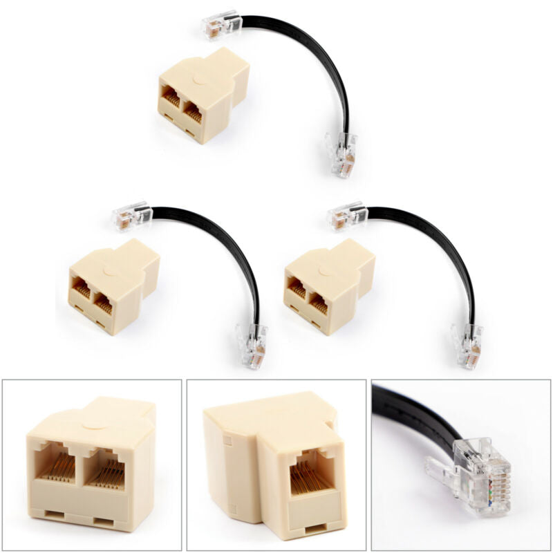 1 3Pcs 2 Microphone Splitter Adapter to For Yaesu Car Radio FT-7900R FT-8900R