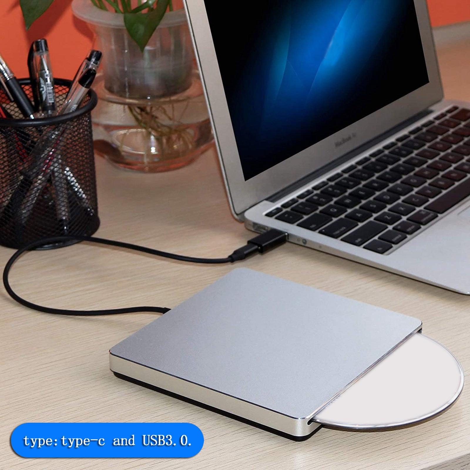 External CD/DVD Drive USB 3.0 for Laptop, PC, Mac - Burner, Player & Writer