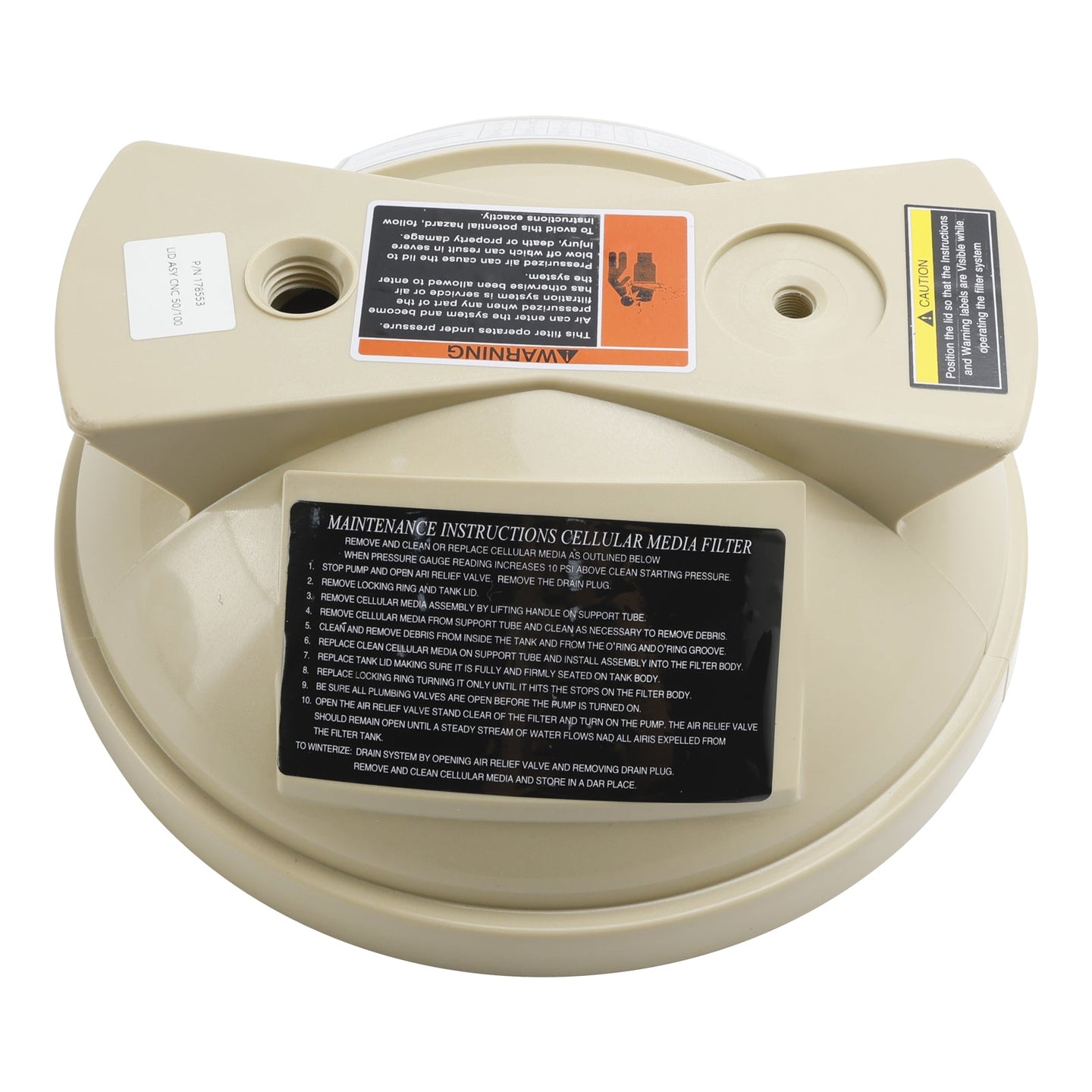 178553 Filter Cover Lid for Pentair Clean & Clear 50, 100 & Predator 100 Pool Filters