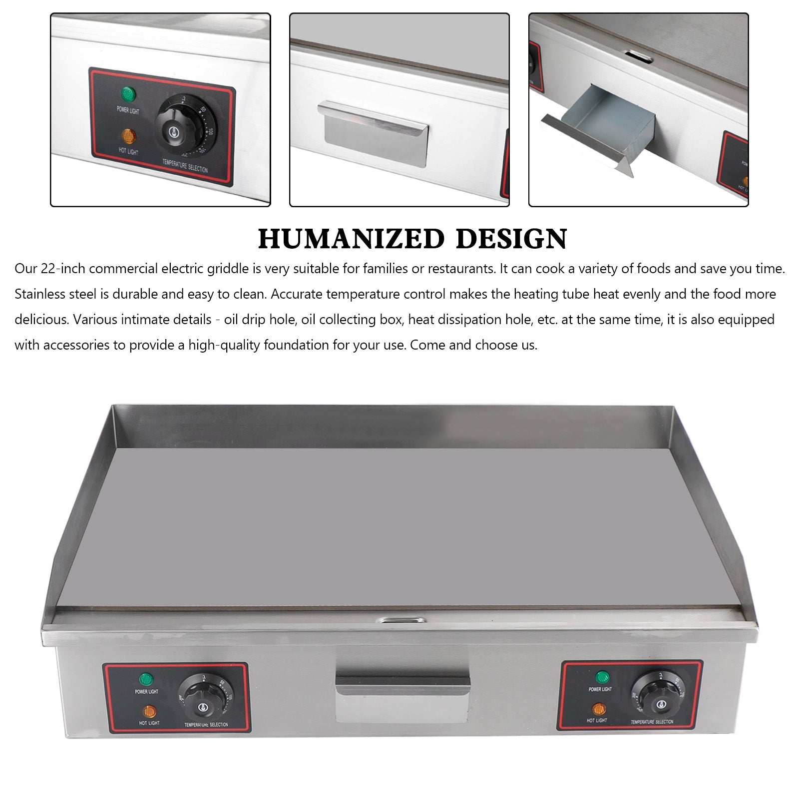 30inch Commercial Electric Griddle Countertop Griddle Grill Countertop Grill 4400W