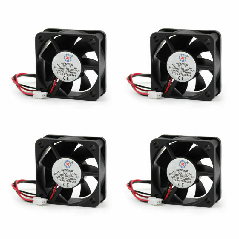 2 Cooling Computer PC DC Pin 50x50x20mm Brushless Fan F10 12V 5020s Wire 0.18A