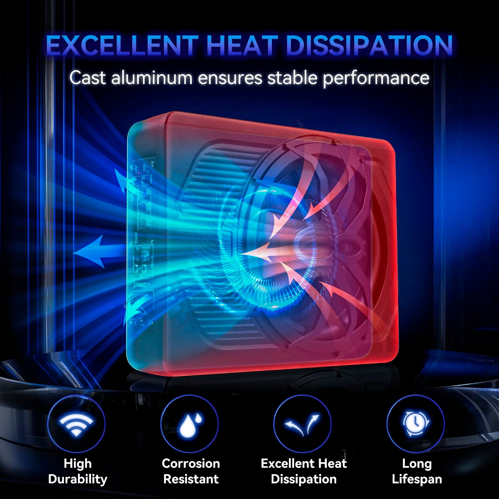 BassGlow™ Slim Under-Seat Powered Car Subwoofer