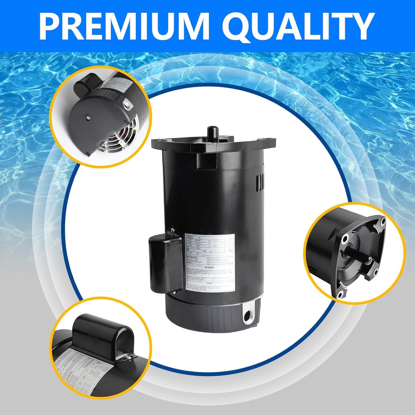 Pool Motor Replacement 1.5 HP Dual Voltage Pool Pump Motor 115/230V