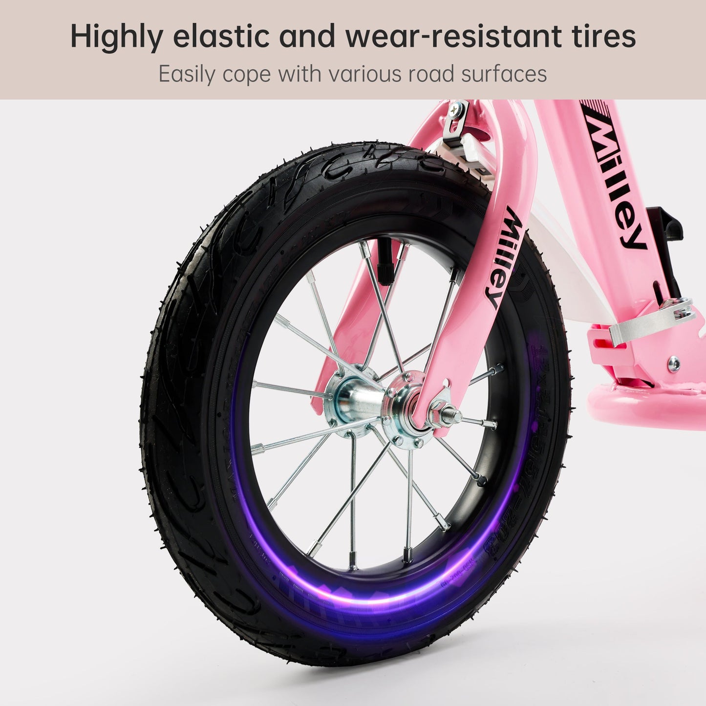 Pink 12 inch Stylish Kick Scooter for Teens and Adults