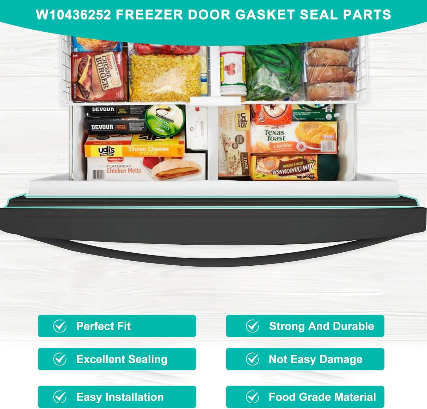 Freezer Door Seal Gasket â€?Replaces W10436252, W10131754, W10164041
